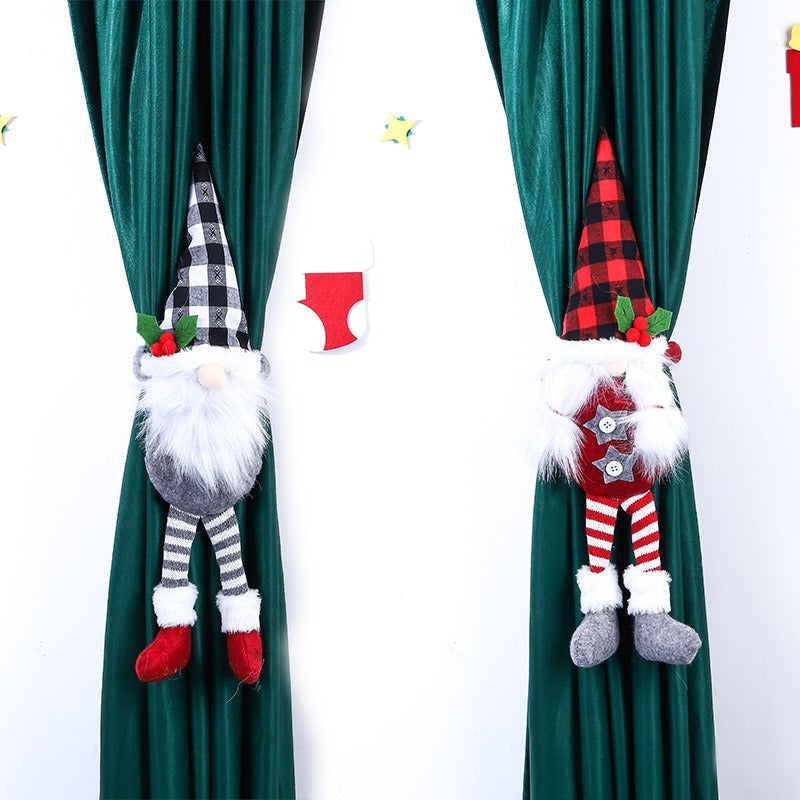 Christmas Decoration Supplies Forest Elderly Curtain Buckle Faceless Doll Doll Curtain Binding Rope Creative Door Hanging