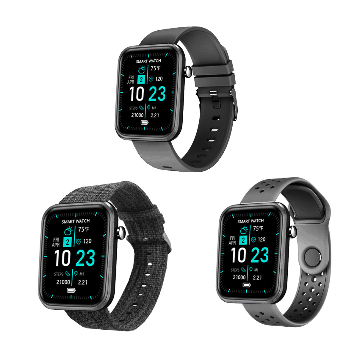 Advanced Smartwatch With Three Bands And Wellness + Activity Tracker - fashion finesse accessories