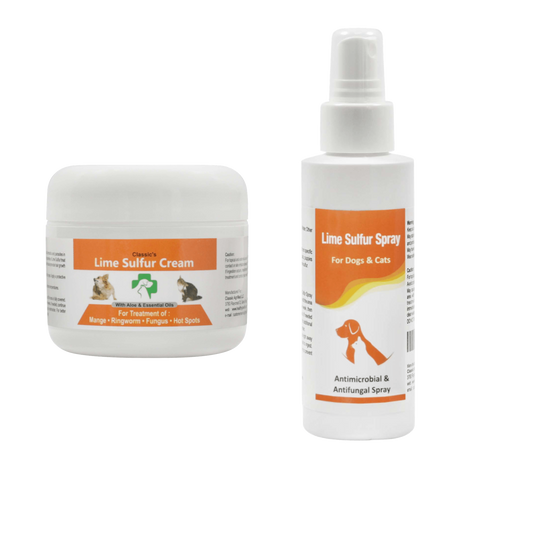 Lime Sulfur Pet Skin Cream and Spray - Effective Relief and Prevention for Itchy Skin