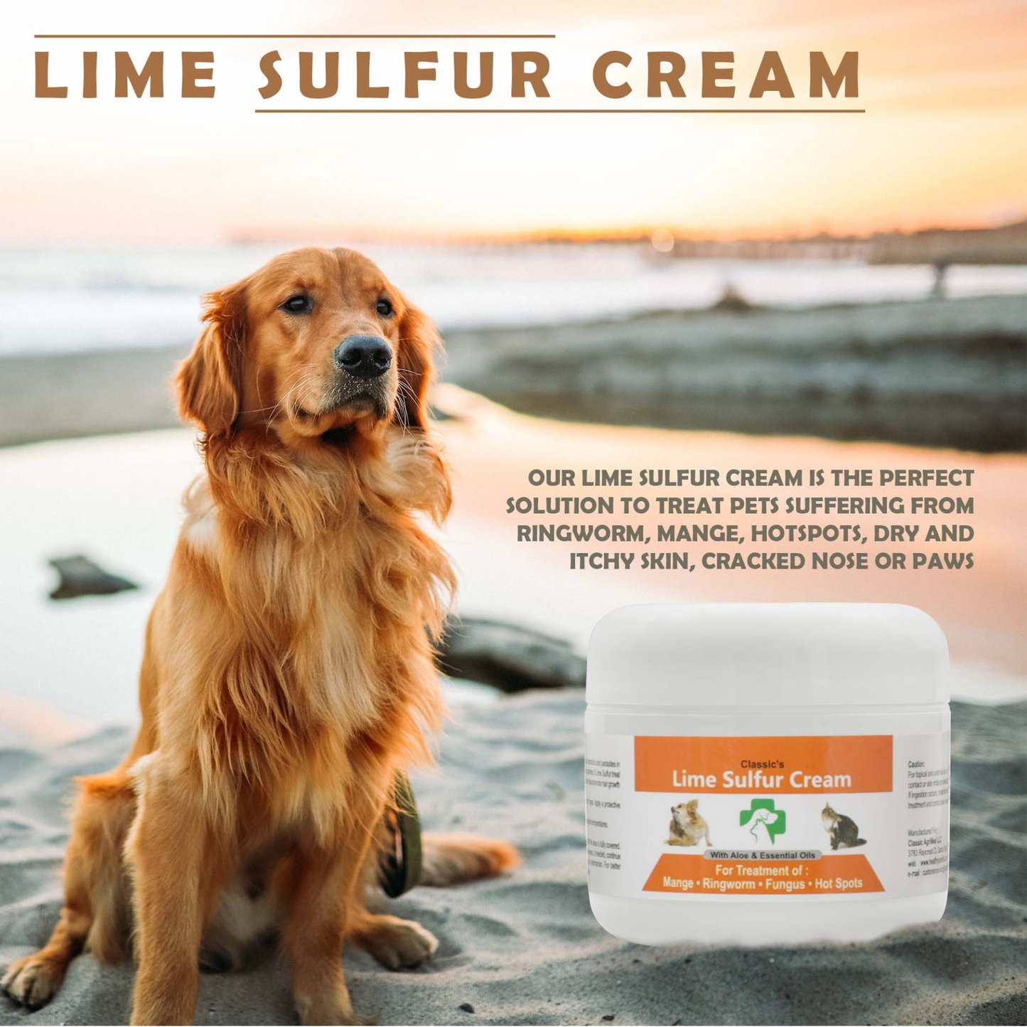 Lime Sulfur Pet Skin Cream and Spray - Effective Relief and Prevention for Itchy Skin