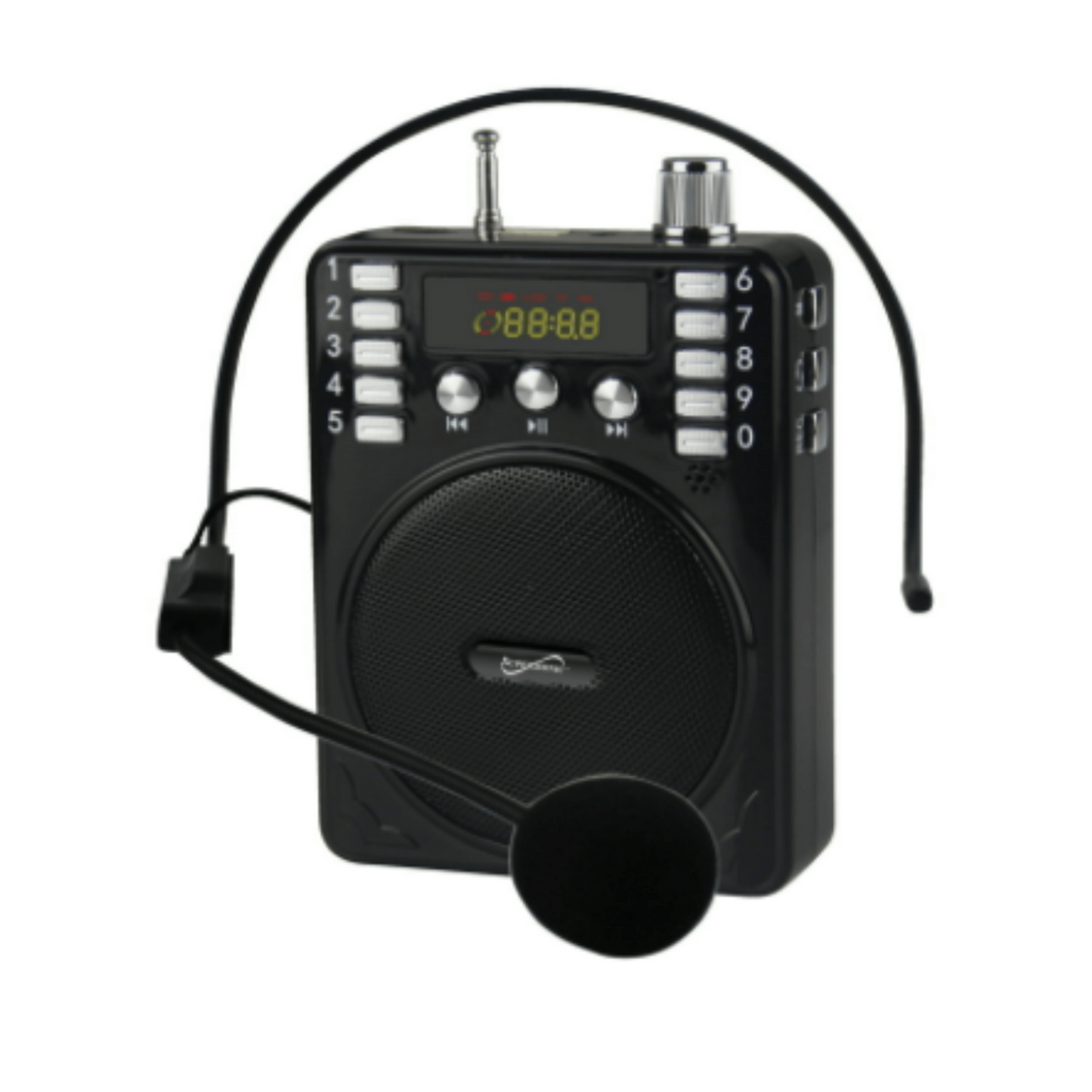 Supersonic Bluetooth Portable PA System - Lightweight, Wireless Connect, LED Display, FM Radio, USB/Micro SD/AUX Inputs, Karaoke, Rechargeable Batteries, Carrying Strap - Perfect for Parties, Presentations, and Outdoor Events