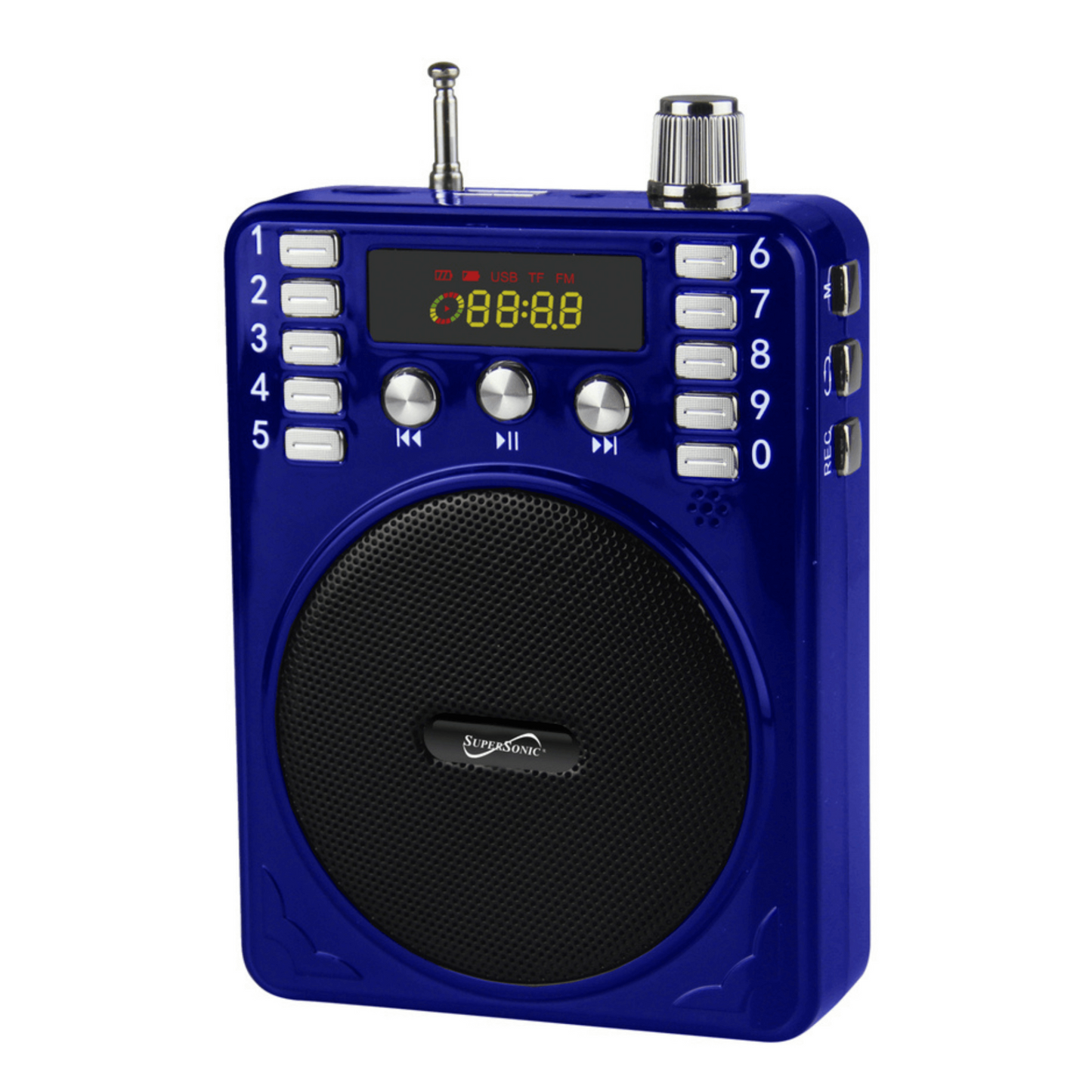 Supersonic Bluetooth Portable PA System - Lightweight, Wireless Connect, LED Display, FM Radio, USB/Micro SD/AUX Inputs, Karaoke, Rechargeable Batteries, Carrying Strap - Perfect for Parties, Presentations, and Outdoor Events