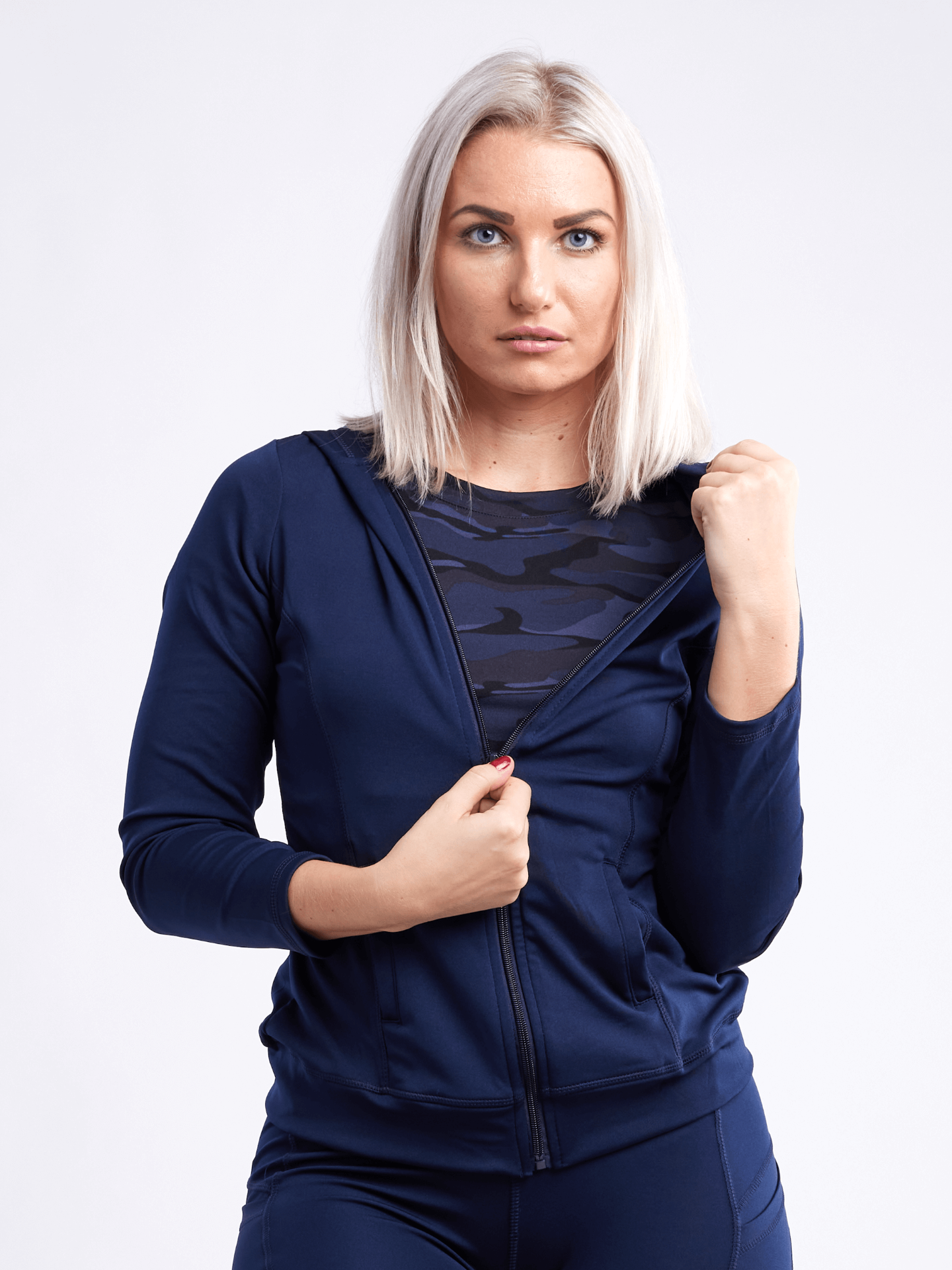 Shop the Athletic Fitted Zip-Up Hoodie Jacket with Pockets - Stay Comfortable and Stylish