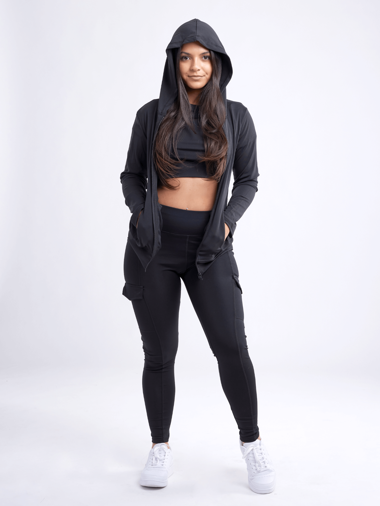 Shop the Athletic Fitted Zip-Up Hoodie Jacket with Pockets - Stay Comfortable and Stylish