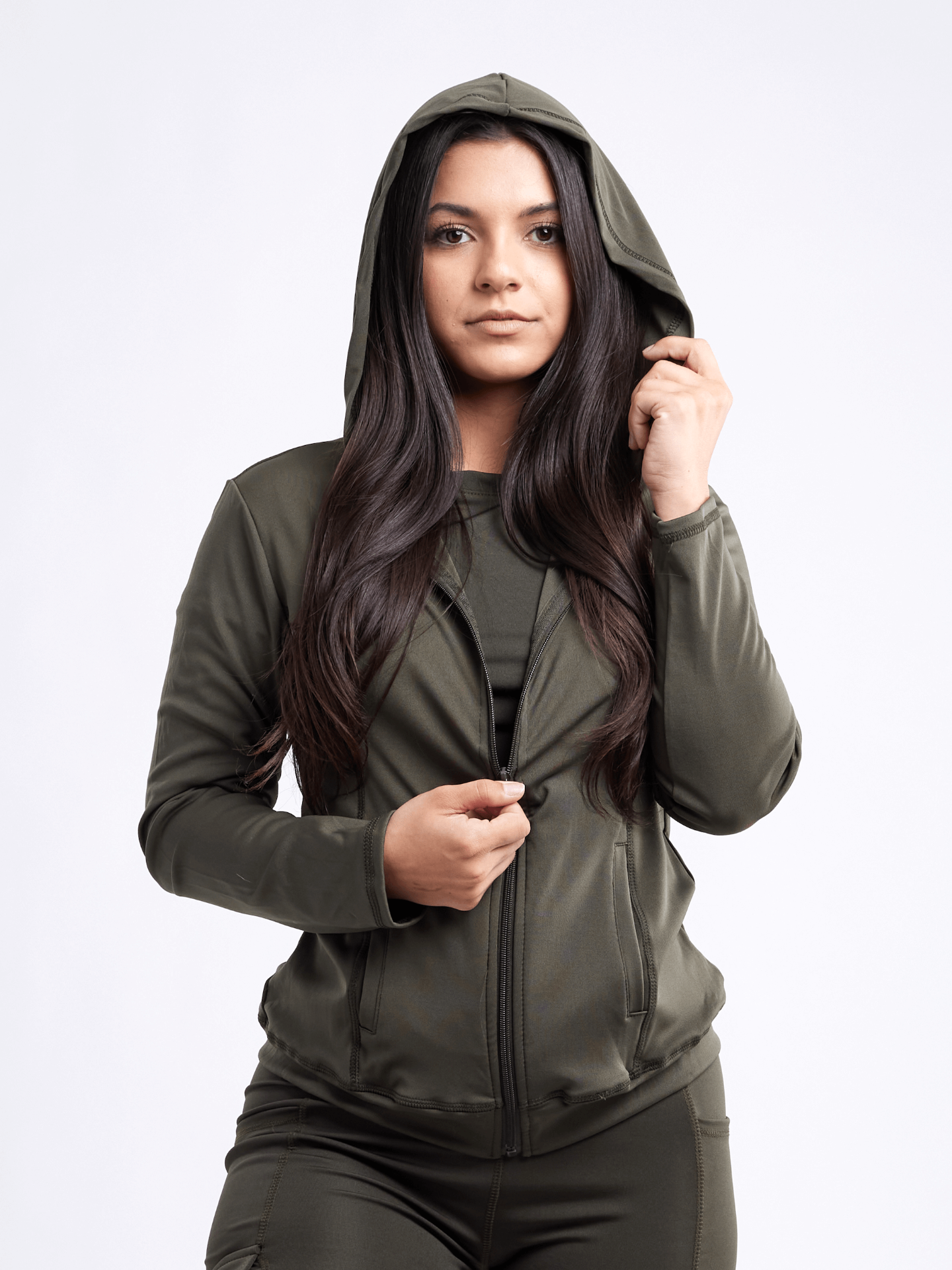 Shop the Athletic Fitted Zip-Up Hoodie Jacket with Pockets - Stay Comfortable and Stylish