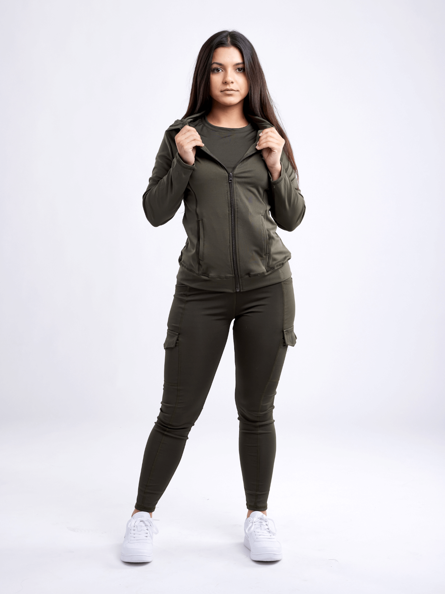 Shop the Athletic Fitted Zip-Up Hoodie Jacket with Pockets - Stay Comfortable and Stylish