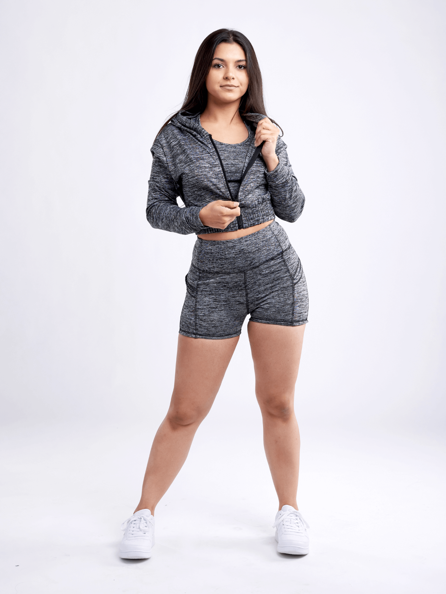 Athletic Zip-Up Crop Hoodie Jacket | Lightweight and Comfortable