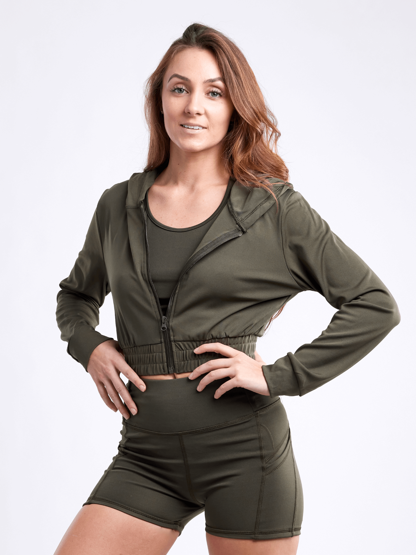 Athletic Zip-Up Crop Hoodie Jacket | Lightweight and Comfortable