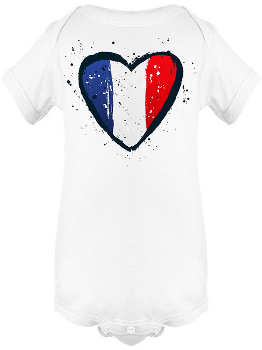 French Flag On Heart Shape Bodysuit Baby's -Image by Shutterstock