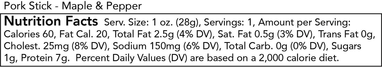 Craft Pork Snack Stick Sample (3 sticks total)
