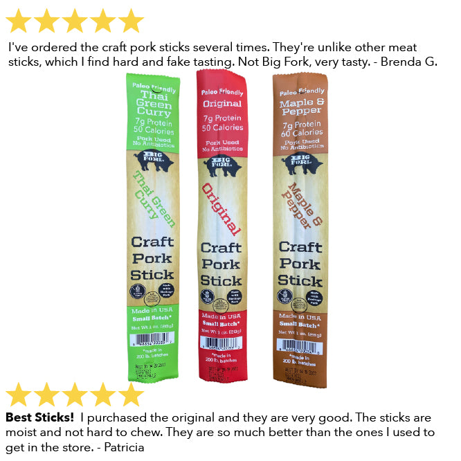 Craft Pork Snack Stick Collection (60 Sticks Total)