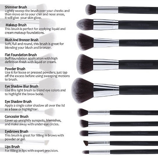 Pagent Winner 10 Pc Make Up Brush Set - fashion finesse accessories