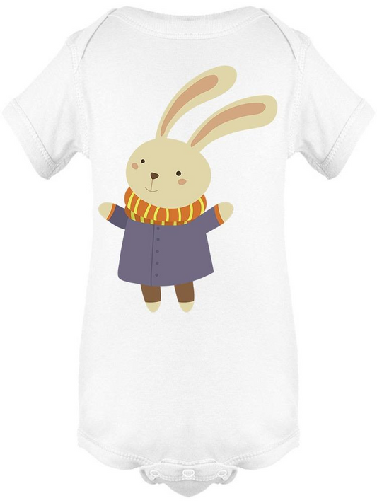 Bunny In Blue Warm Childish  Bodysuit Baby's -Image by Shutterstock