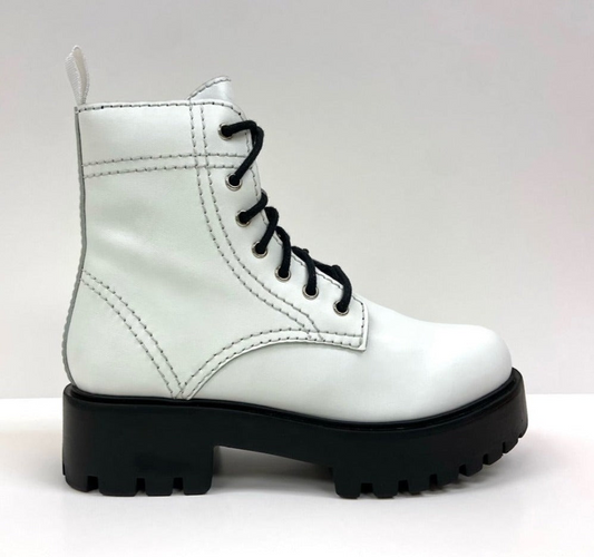 Alice White Heeled Combat Boot - Stylish & Sturdy Leather Boots