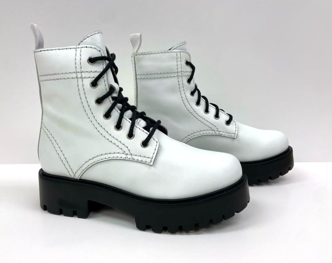 Alice White Heeled Combat Boot - Stylish & Sturdy Leather Boots