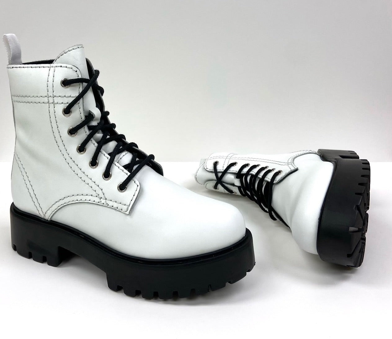 Alice White Heeled Combat Boot - Stylish & Sturdy Leather Boots