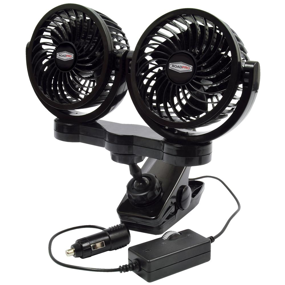 12 Volt Truck Dash Fan Dual Personal Cooling Fan with Mounting Clip RPSC8572