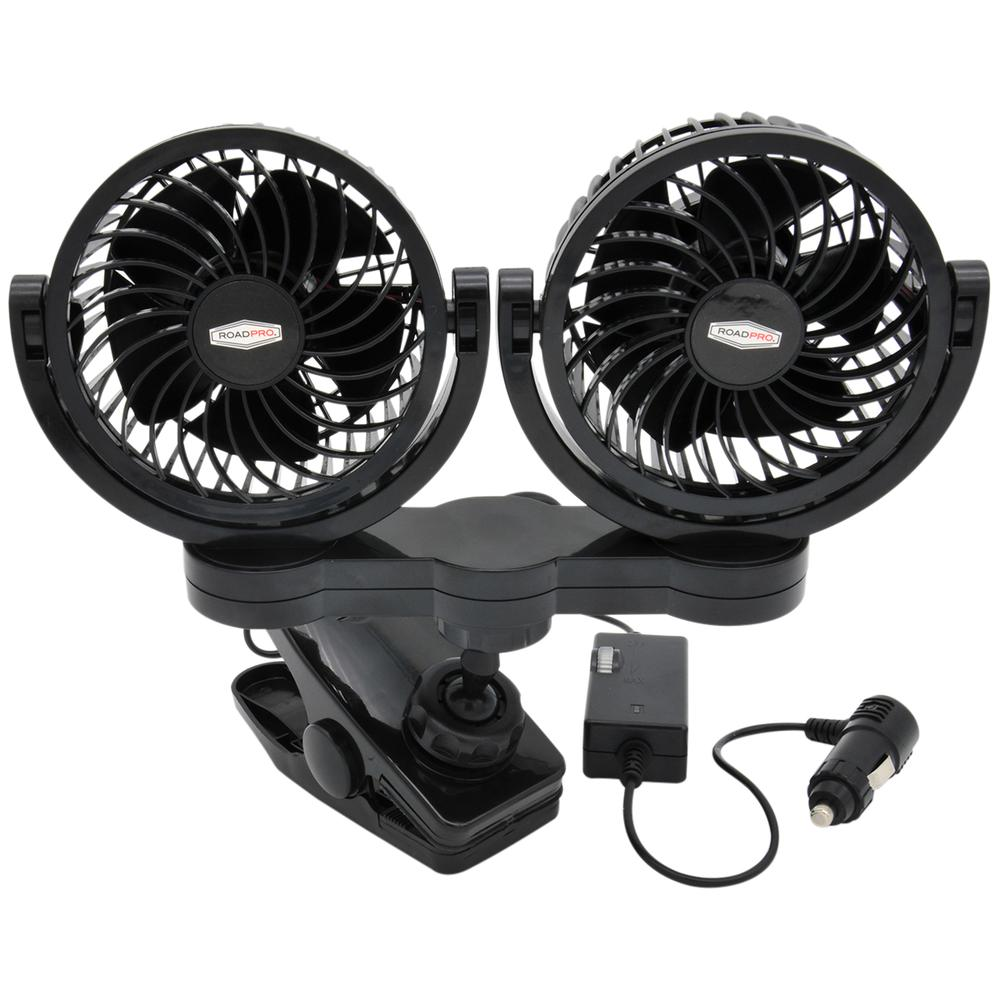 12 Volt Truck Dash Fan Dual Personal Cooling Fan with Mounting Clip RPSC8572