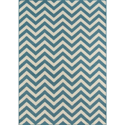 Contemporary Rectangle Area Rug, Blue, 3'11" X 5'7"