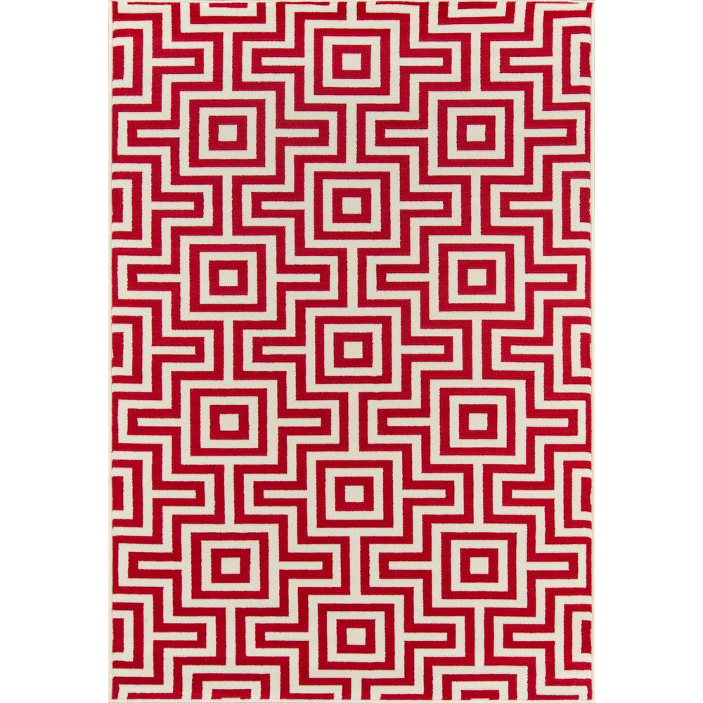 Contemporary Rectangle Area Rug, Red, 8'6" X 13'