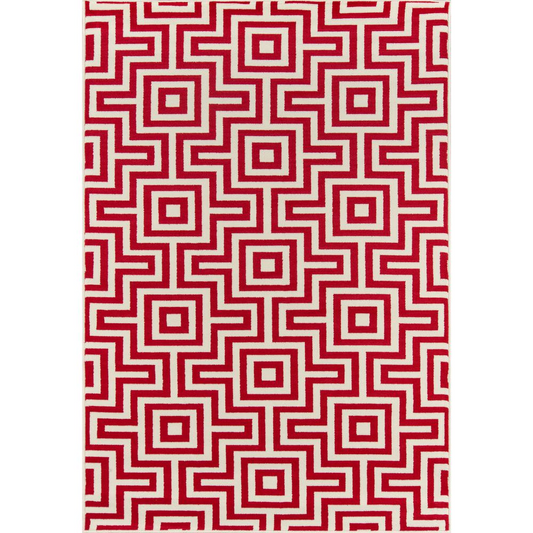 Contemporary Rectangle Area Rug, Red, 8'6" X 13'