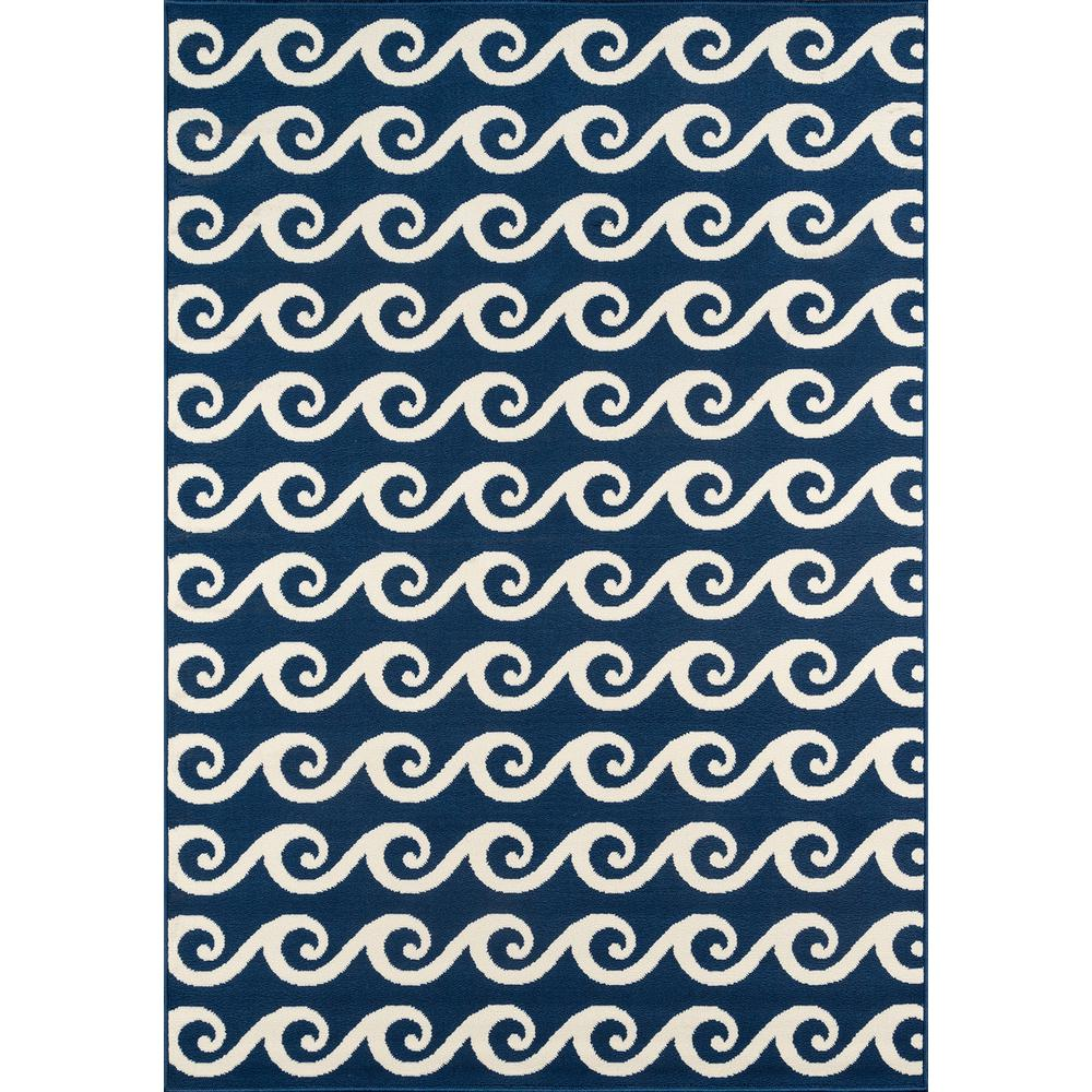 Contemporary Rectangle Area Rug, Navy, 7'10" X 10'10"