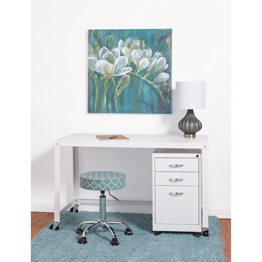 Lorell SOHO Personal Mobile Desk - Rectangle Top - 48" Table Top Width x 23" Table Top Depth - 29.50" HeightAssembly Required - White - 1 Each