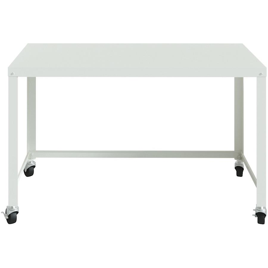 Lorell SOHO Personal Mobile Desk - Rectangle Top - 48" Table Top Width x 23" Table Top Depth - 29.50" HeightAssembly Required - White - 1 Each