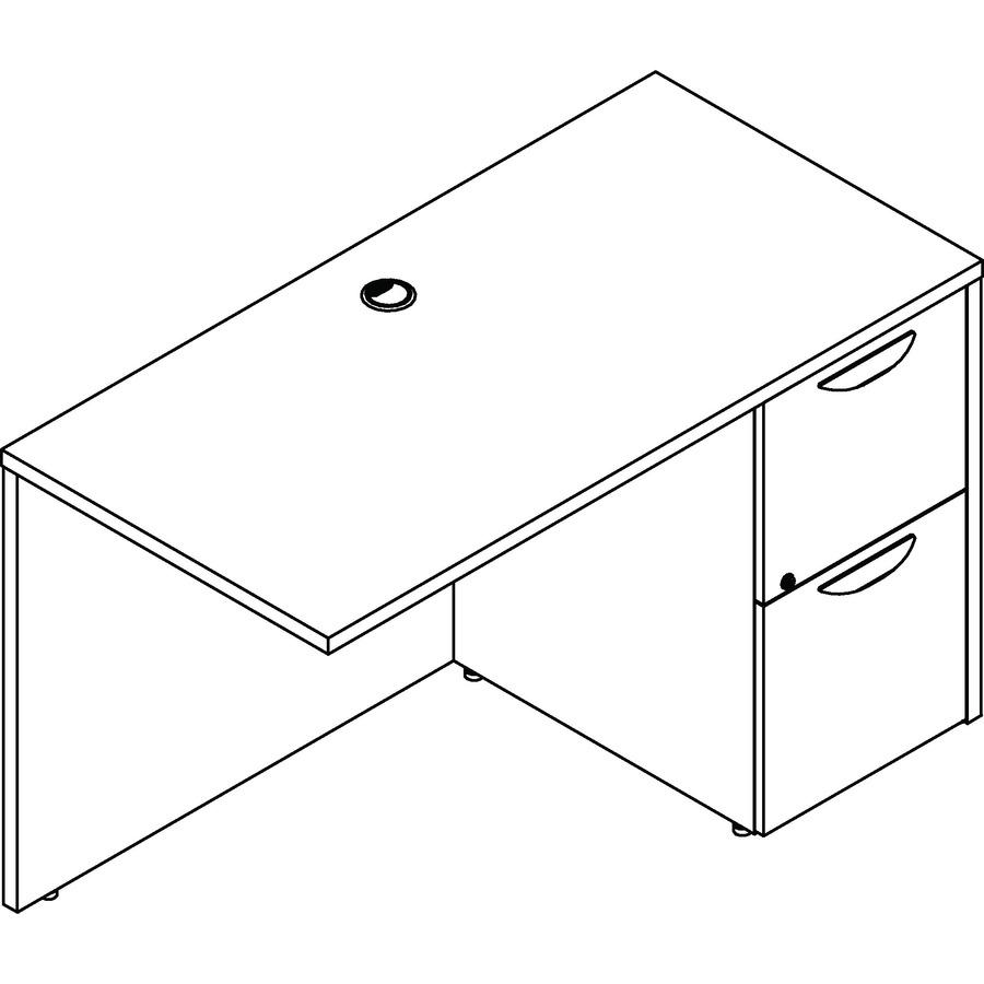 Lorell Prominence 2.0 Right Return - 48" x 24"29" , 1" Top - 2 x File Drawer(s) - Band Edge - Material: Particleboard - Finish: Espresso Laminate, Thermofused Melamine (TFM)