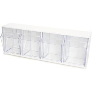 Deflecto Tilt Bin Interlocking Multi-Bin Storage Organizer - 4 Compartment(s)Desktop - White - 1 Each