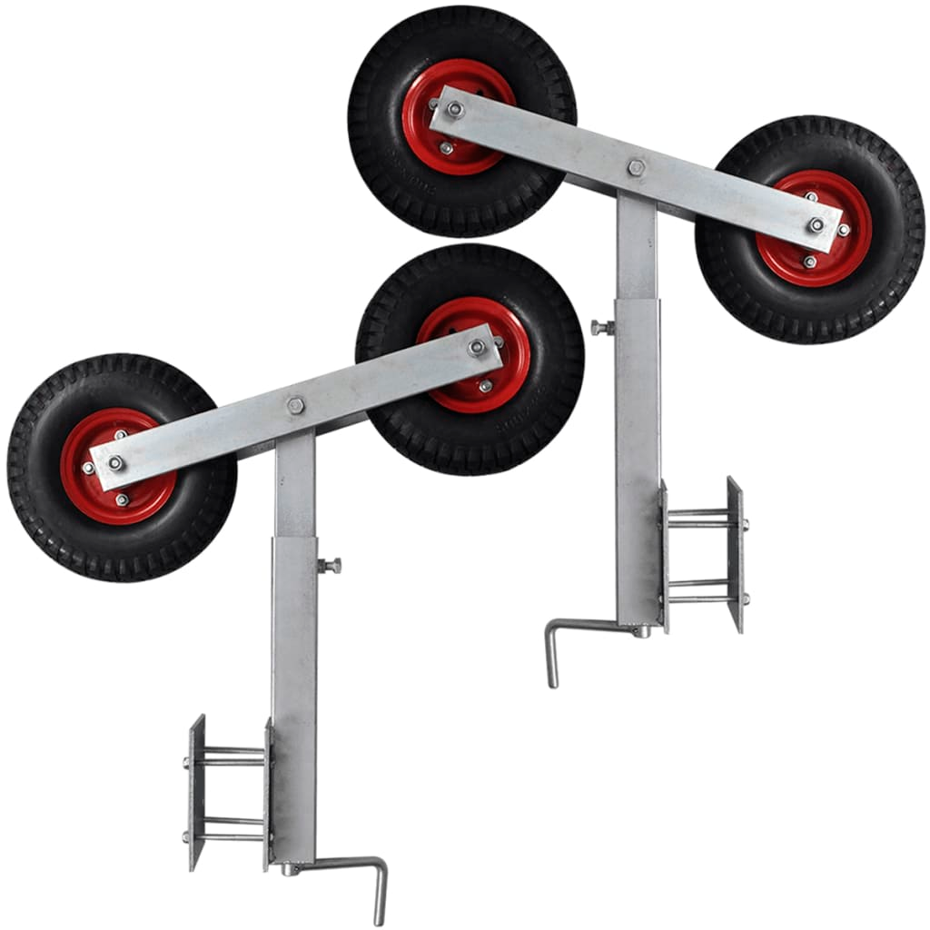 vidaXL Boat Trailer Double Wheel Bow Support Set of 2 23.2"-33.1"