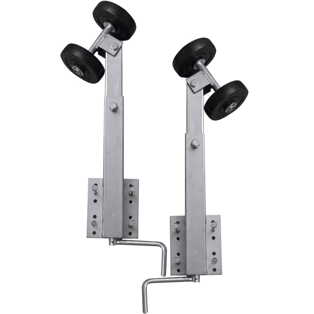 vidaXL Boat Trailer Double Roller Bow Support Set - Adjustable Height - Steel Frame - Max Load 1102.3 lb