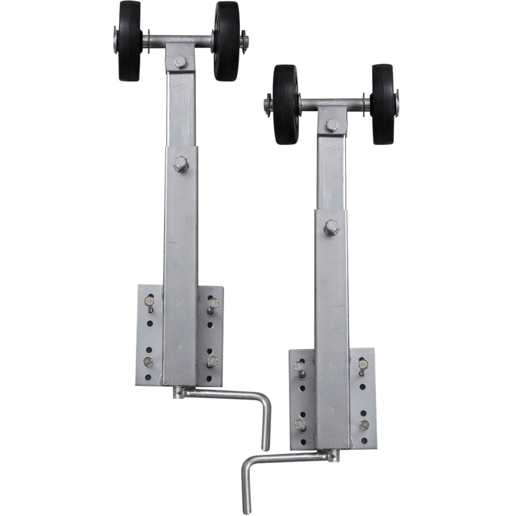 vidaXL Boat Trailer Double Roller Bow Support Set - Adjustable Height - Steel Frame - Max Load 1102.3 lb