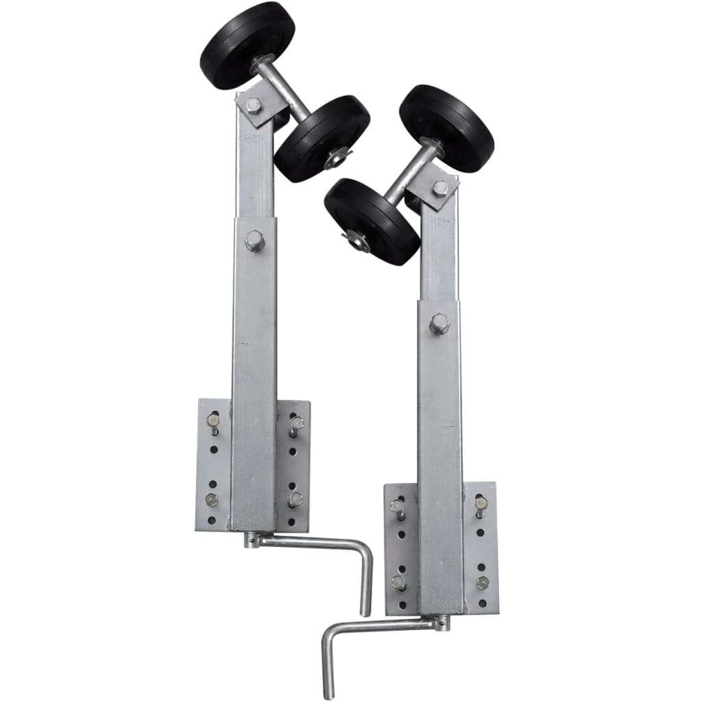 vidaXL Boat Trailer Double Roller Bow Support Set - Adjustable Height - Steel Frame - Max Load 1102.3 lb