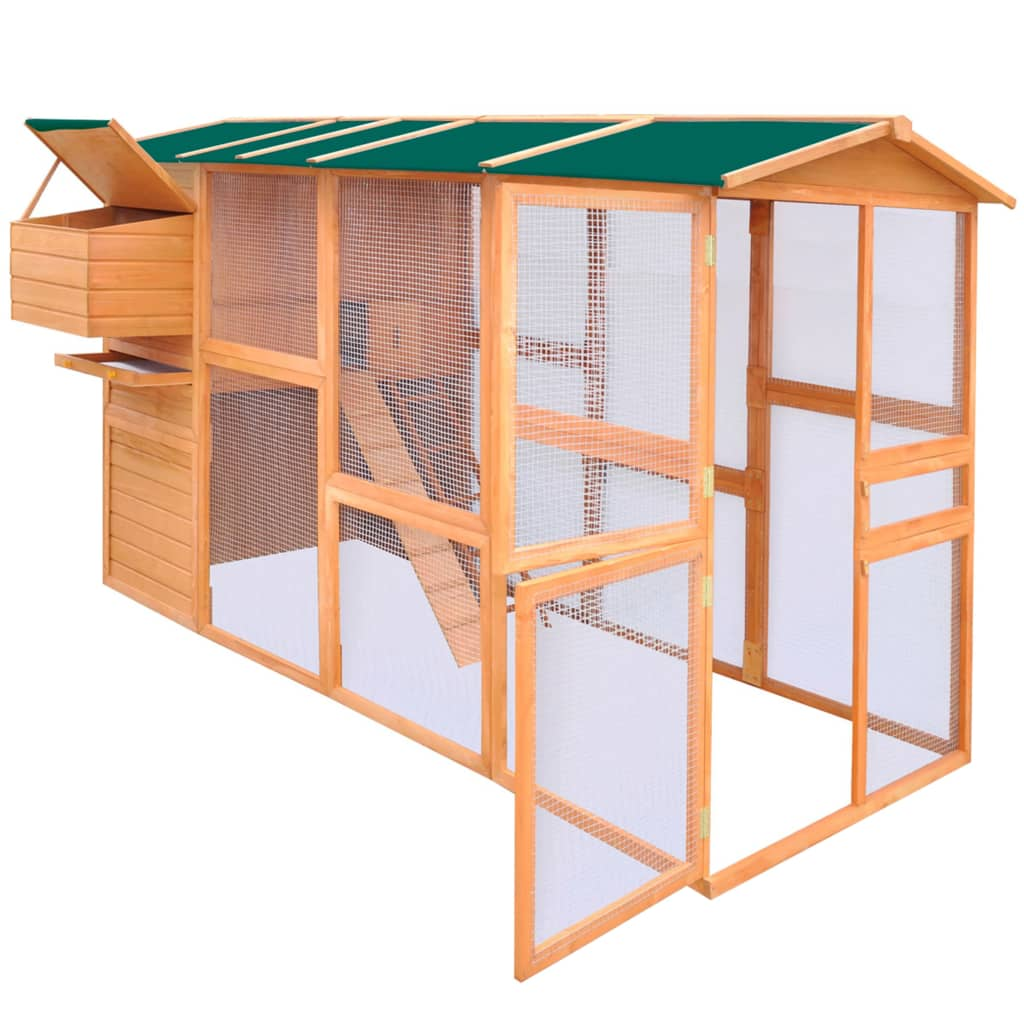 vidaXL Chicken Coop Wood 116"x64.2"x67"