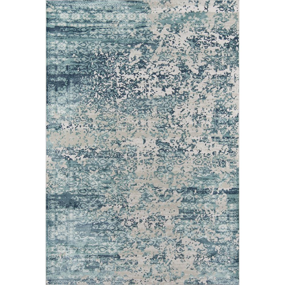 Traditional Rectangle Area Rug, Blue, 5'1" X 7'7"