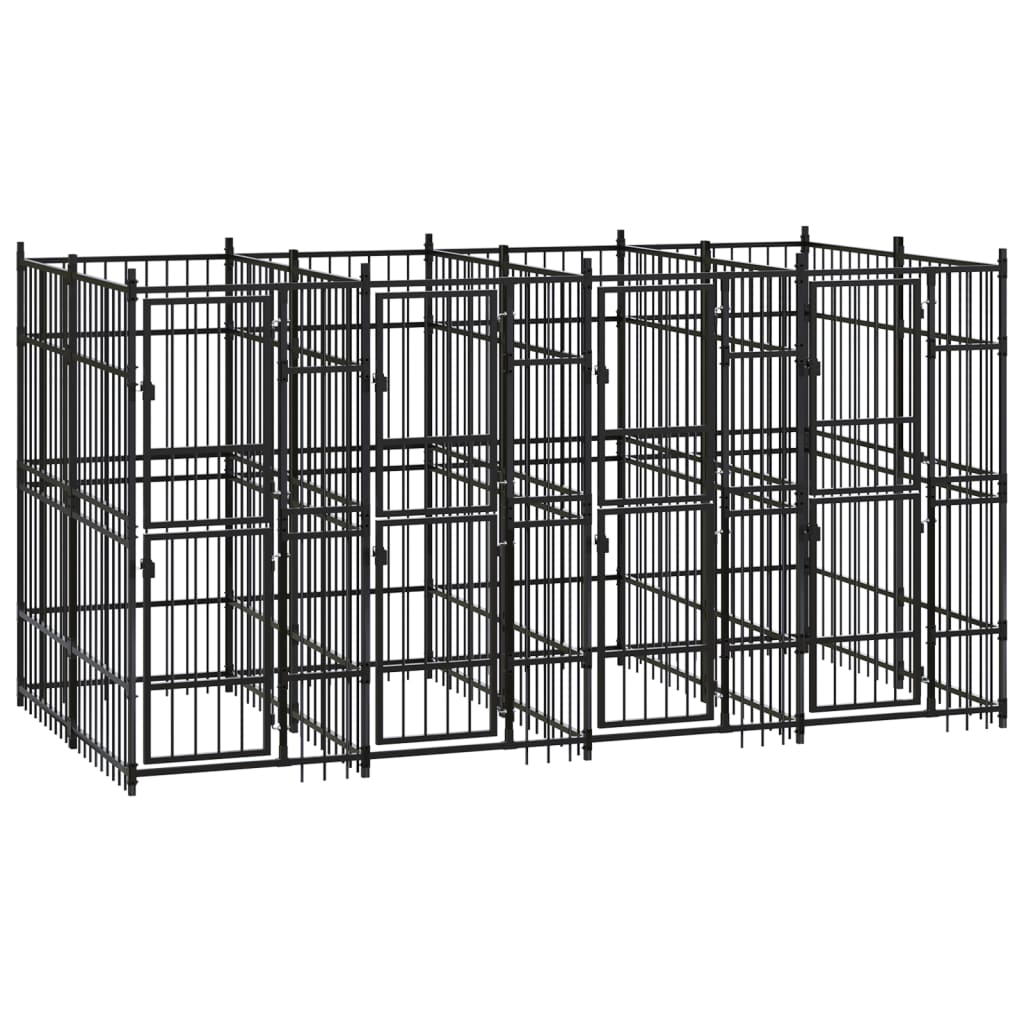 vidaXL Outdoor Dog Kennel Steel 79.3 ft²