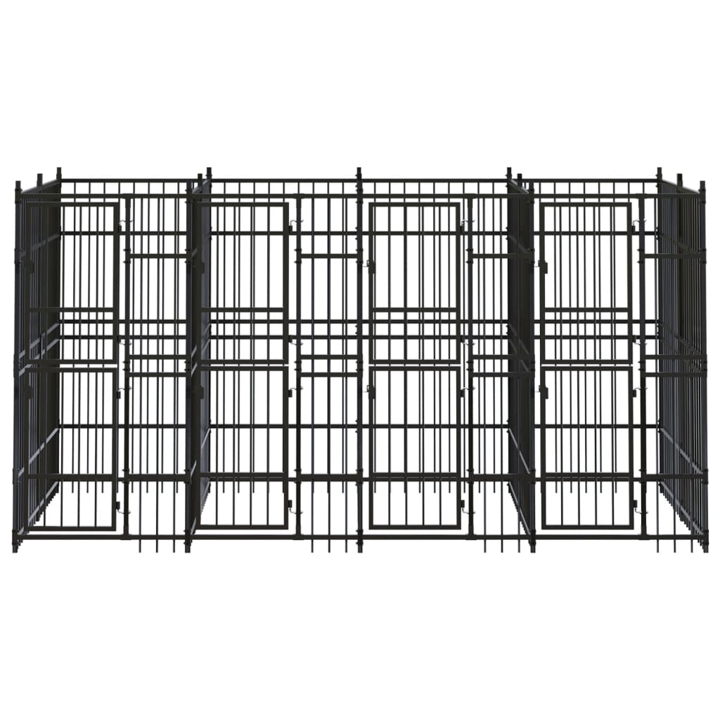 vidaXL Outdoor Dog Kennel Steel 79.3 ft²