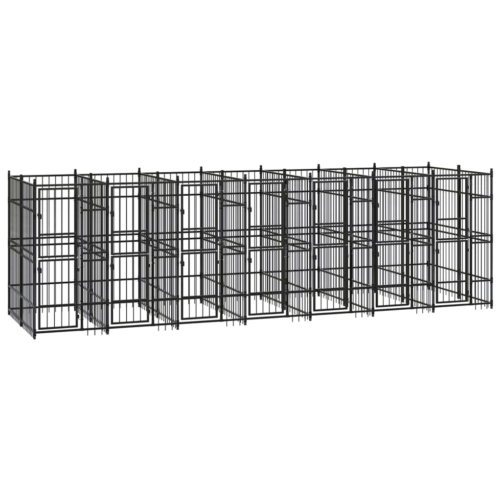 vidaXL Outdoor Dog Kennel Steel 138.9 ft²