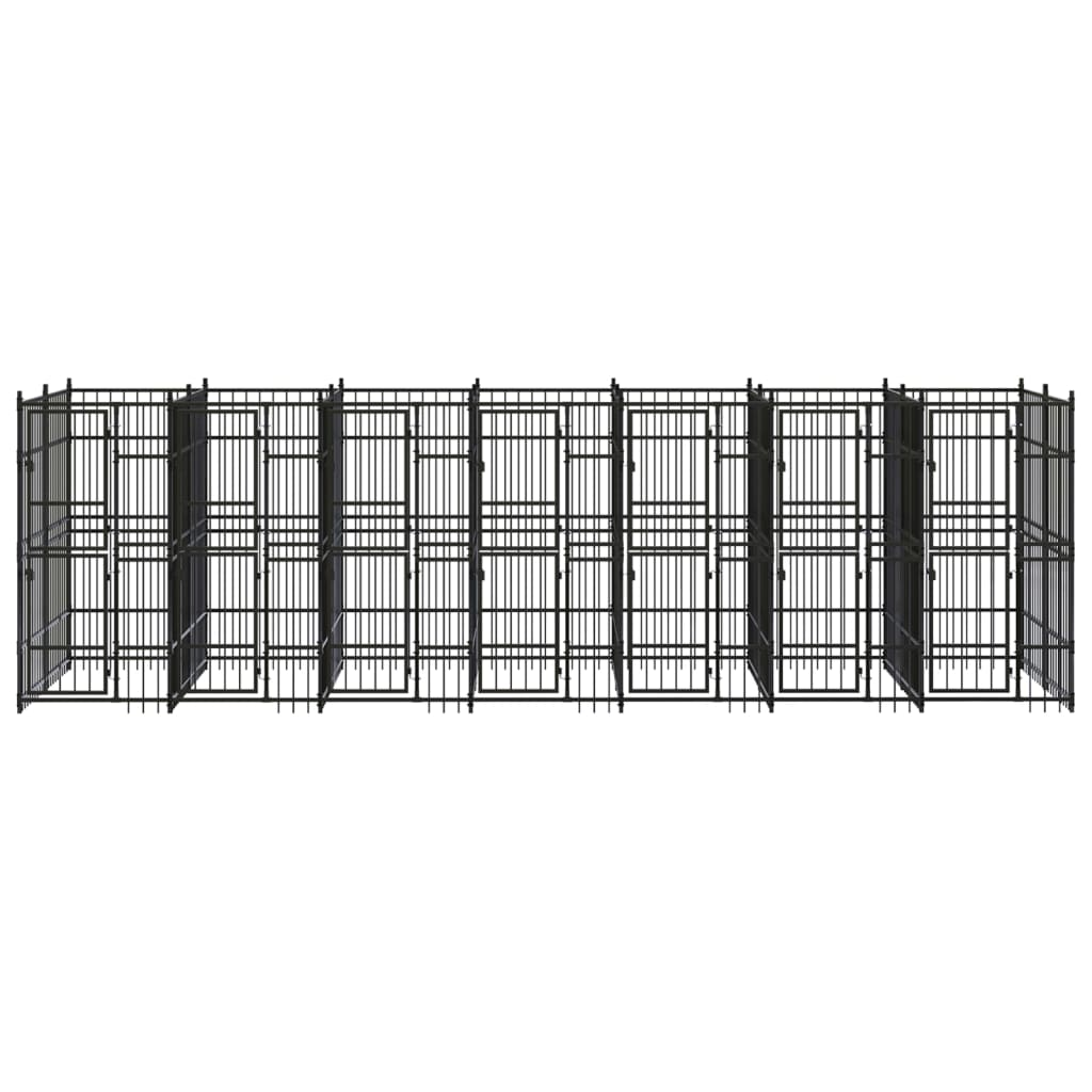 vidaXL Outdoor Dog Kennel Steel 138.9 ft²