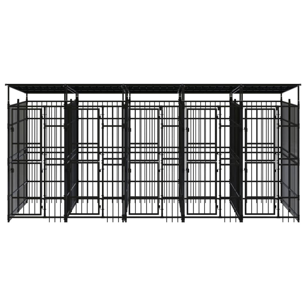 vidaXL Outdoor Dog Kennel with Roof Steel 99.2 ft²