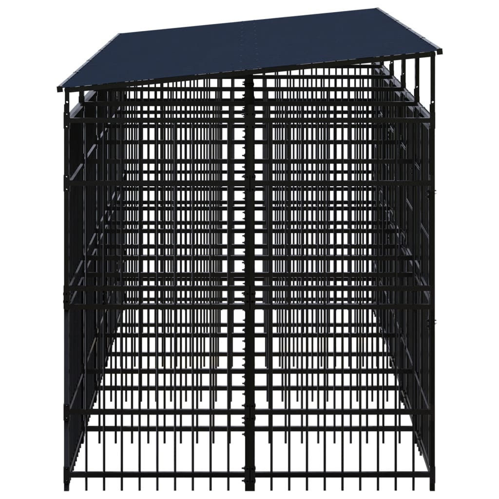 vidaXL Outdoor Dog Kennel with Roof Steel 99.2 ft²