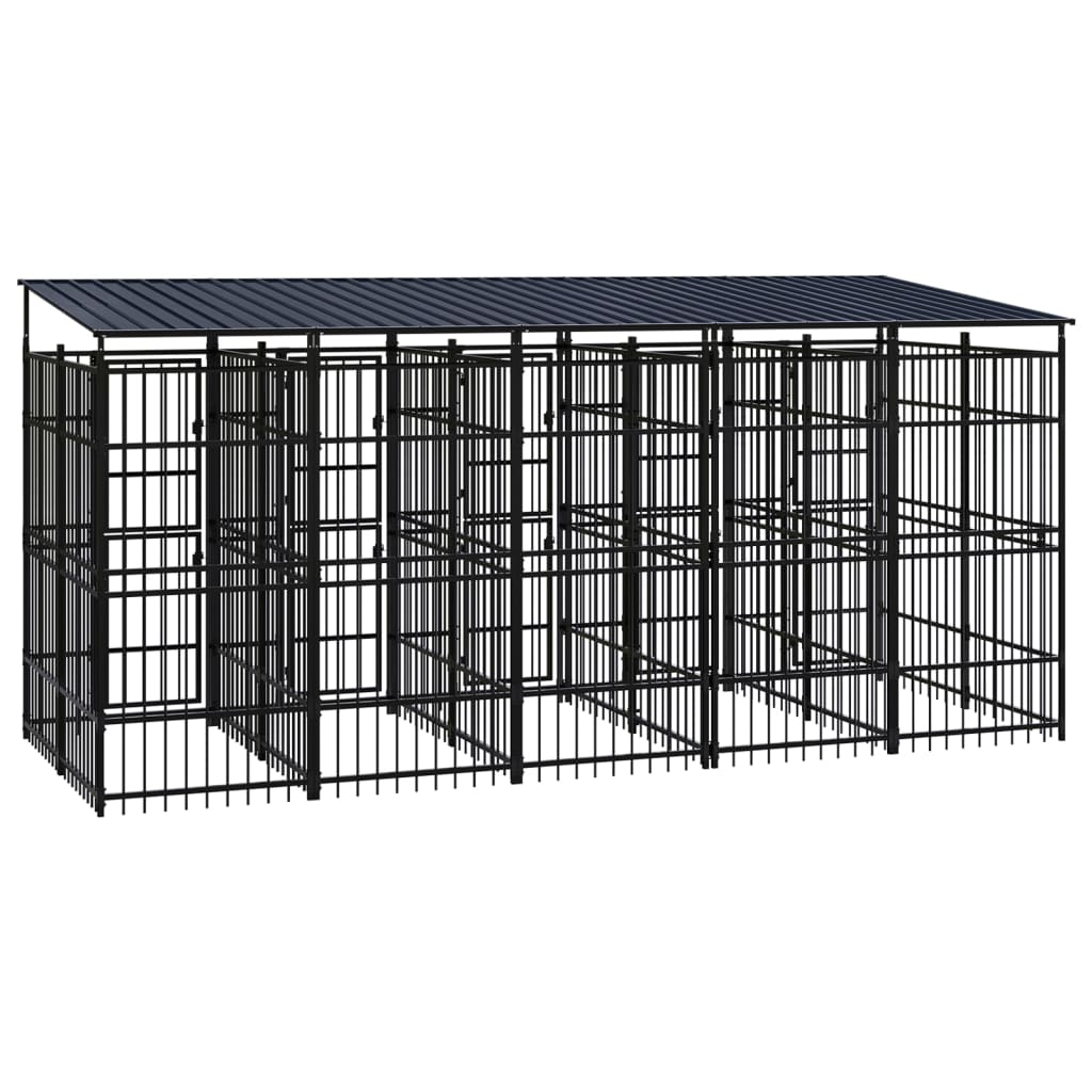 vidaXL Outdoor Dog Kennel with Roof Steel 99.2 ft²