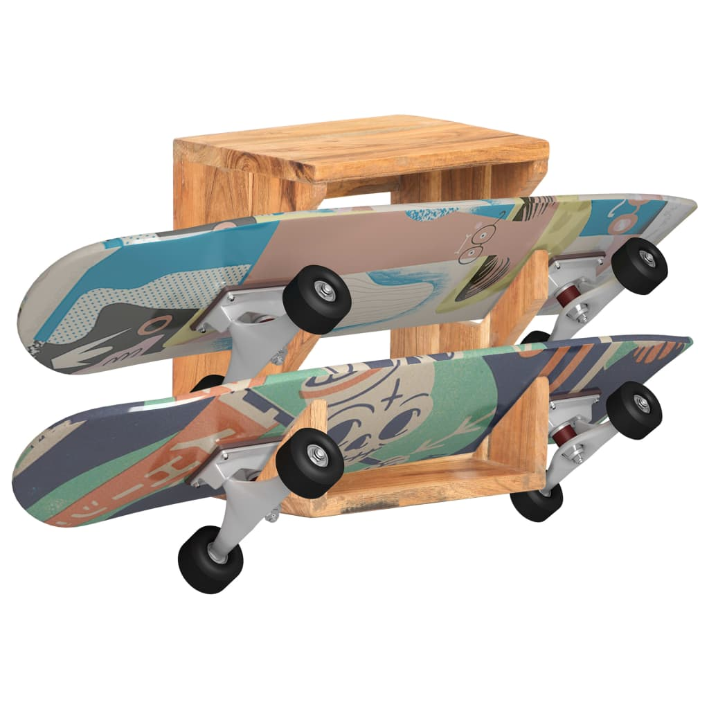 vidaXL Wall Mounted Skateboard Holder Solid Acacia Wood