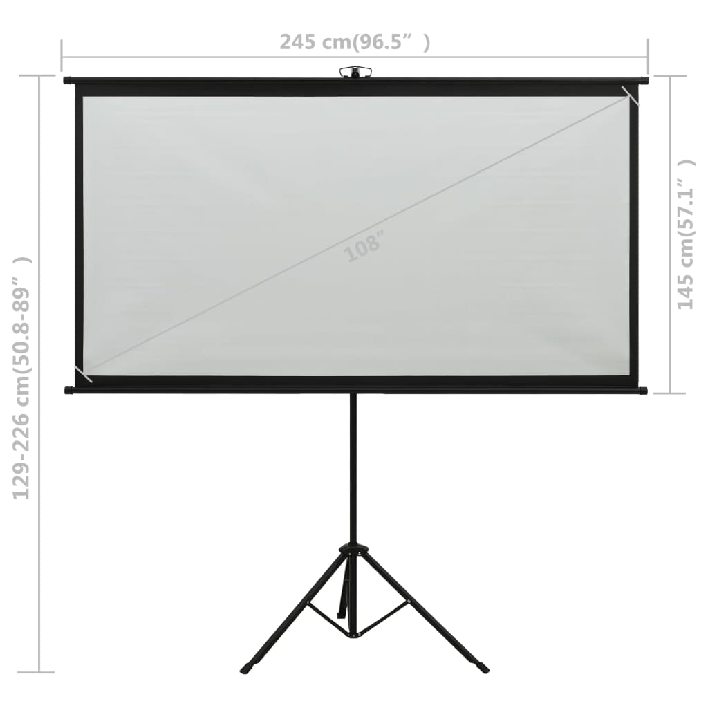 vidaXL Projection Screen with Tripod 108" 16:9