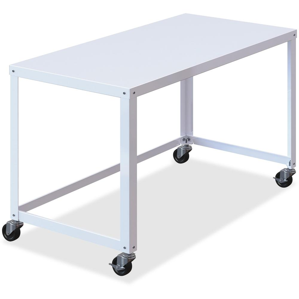 Lorell SOHO Personal Mobile Desk - Rectangle Top - 48" Table Top Width x 23" Table Top Depth - 29.50" HeightAssembly Required - White - 1 Each