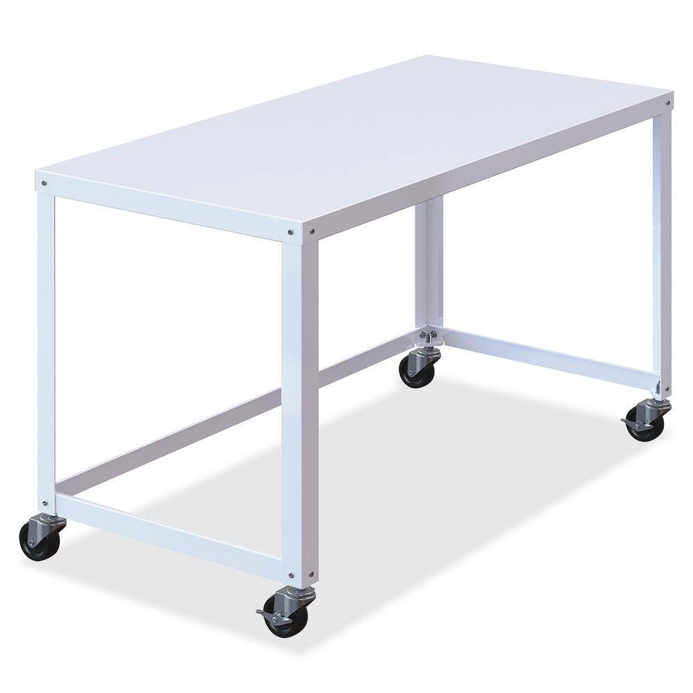 Lorell SOHO Personal Mobile Desk - Rectangle Top - 48" Table Top Width x 23" Table Top Depth - 29.50" HeightAssembly Required - White - 1 Each