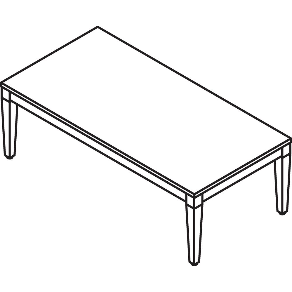 Lorell Solid Wood Coffee Table - Rectangle Top - Four Leg Base - Traditional Style - 4 Legs - 47.50" Table Top Length x 23.60" Table Top Width x 42.50" Table Top Depth - 15.75" Height x 23.63" Width x