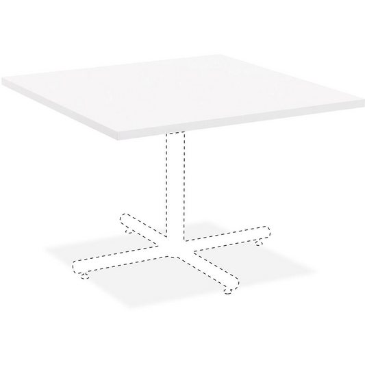 Lorell Hospitality Collection Tabletop - High Pressure Laminate (HPL) Square, White Top - 36" Table Top Width x 36" Table Top Depth x 1" Table Top Thickness - Assembly Required - Thermofused Laminate