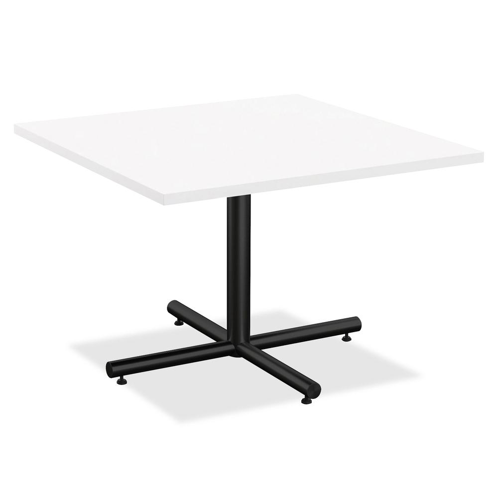 Lorell Hospitality Collection Tabletop - High Pressure Laminate (HPL) Square, White Top - 36" Table Top Width x 36" Table Top Depth x 1" Table Top Thickness - Assembly Required - Thermofused Laminate